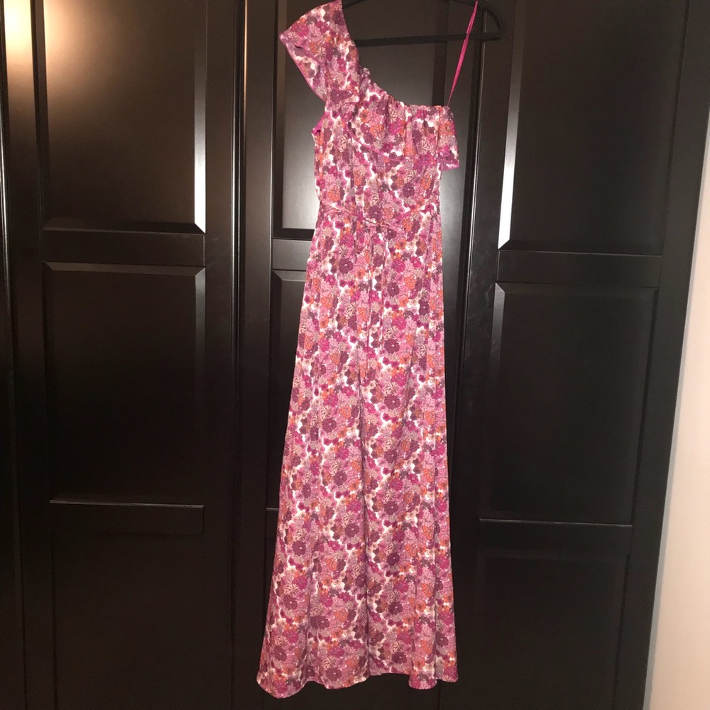 🌸 Pink Maxi Flower Summer Dress
